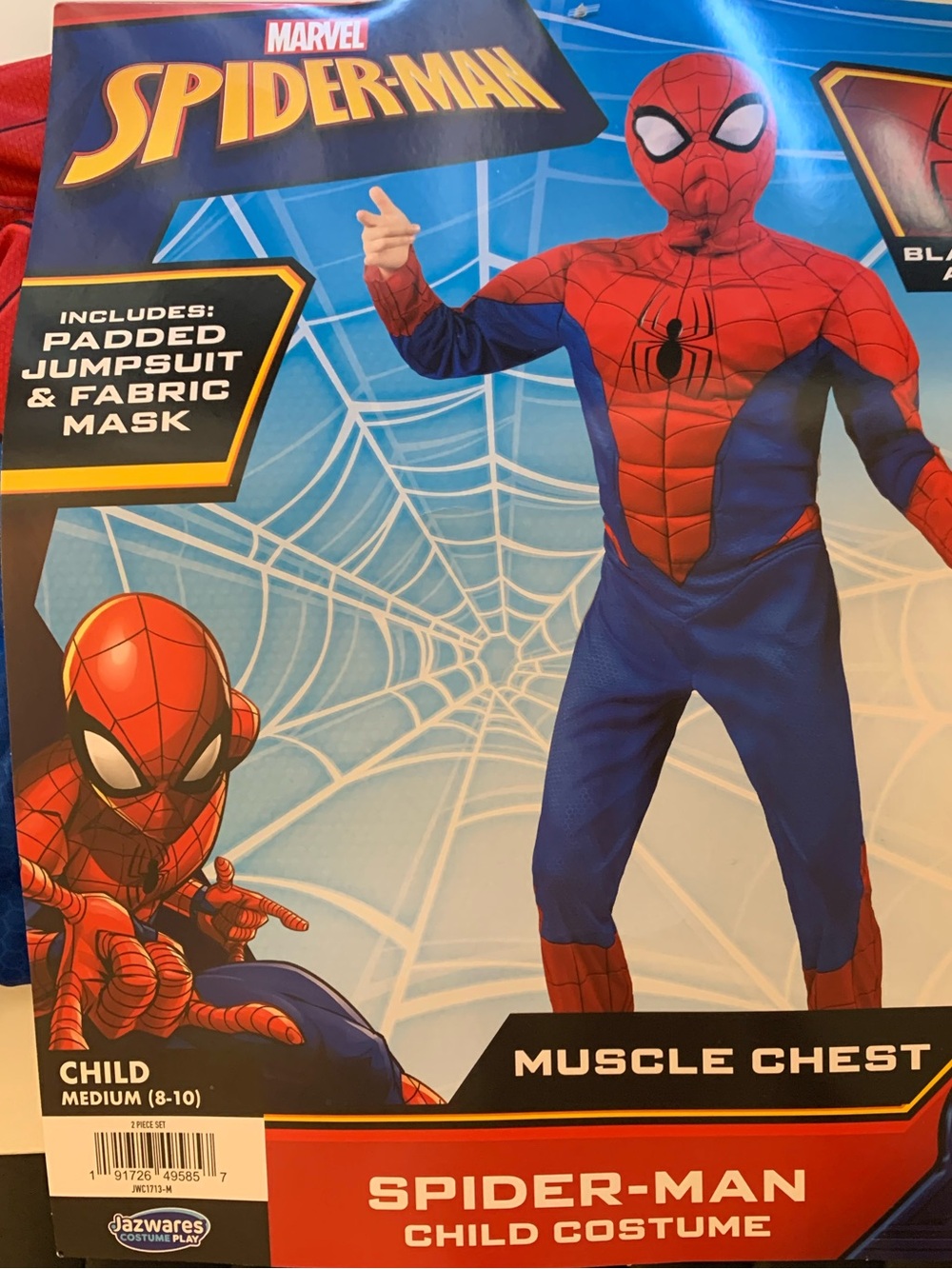 Marvel Spider-Man Red and Blue Padded Muscle Chest Child Costume